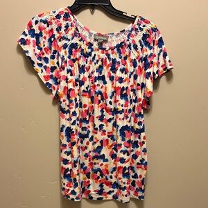 Style & Co. Multicolor Smocked Blouse